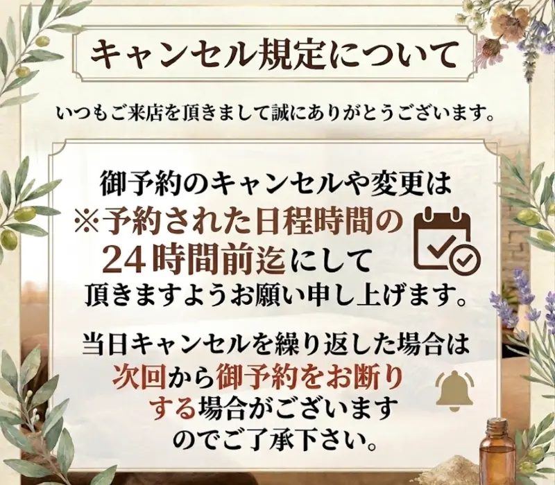 キャンセル規定